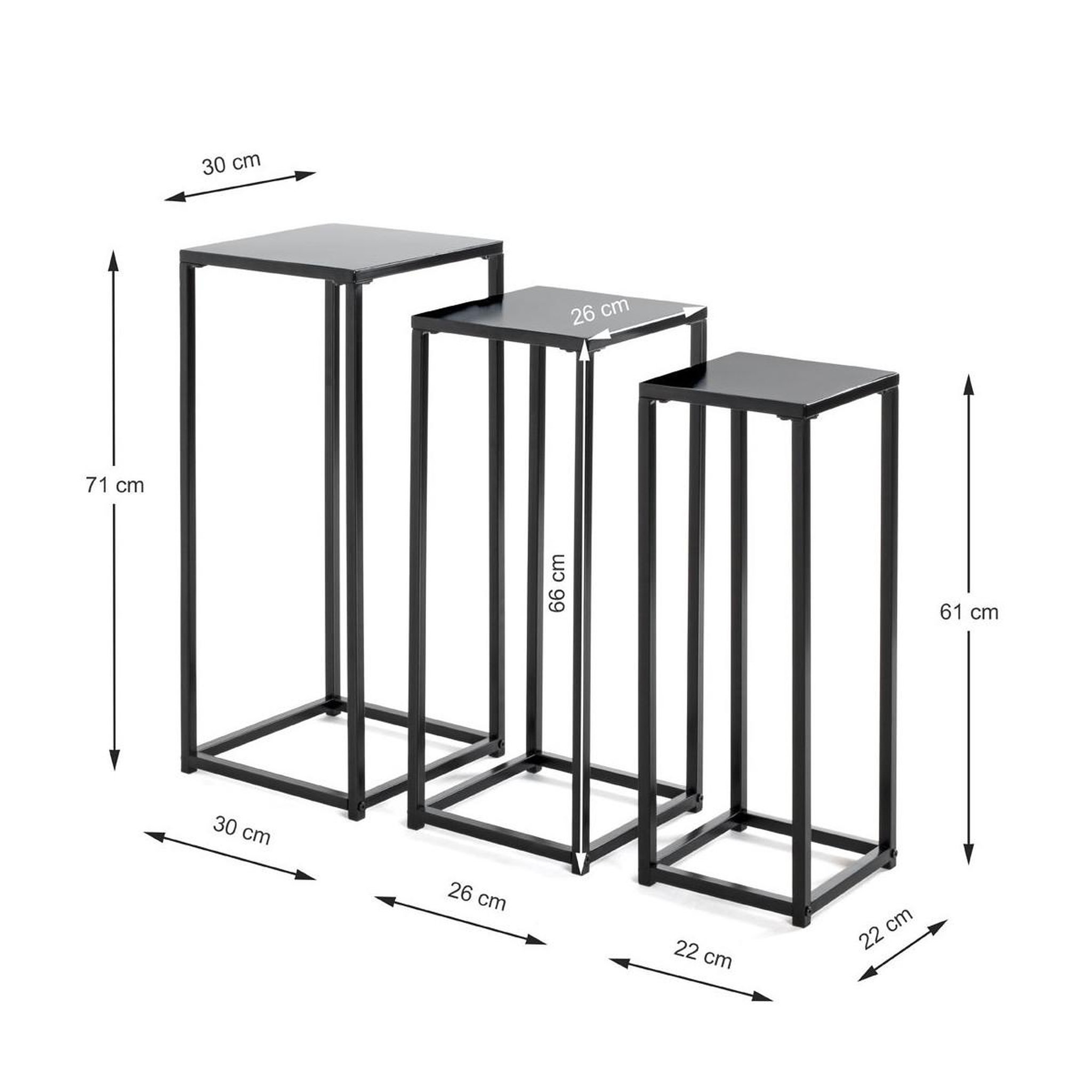Voir la diapositive 5 : Paris Prix Lot de 3 porte-plantes en métal  cromano  71cm noir