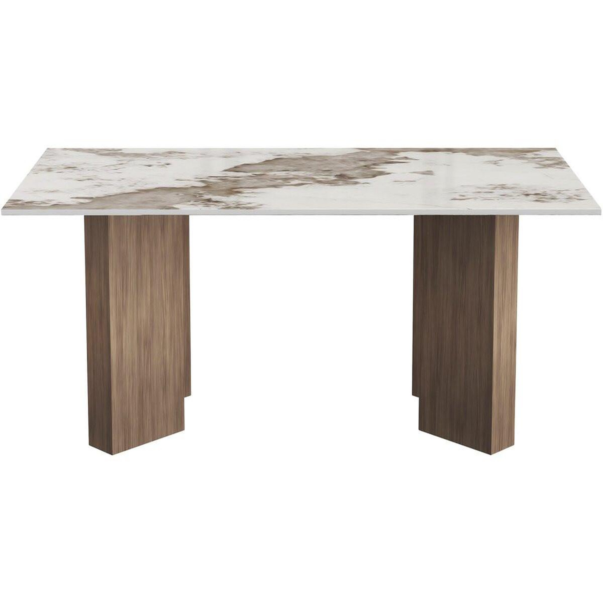 Habitat et Jardin Table basse en bois avec plateau en céramique  Elma  - 120 cm - Marron