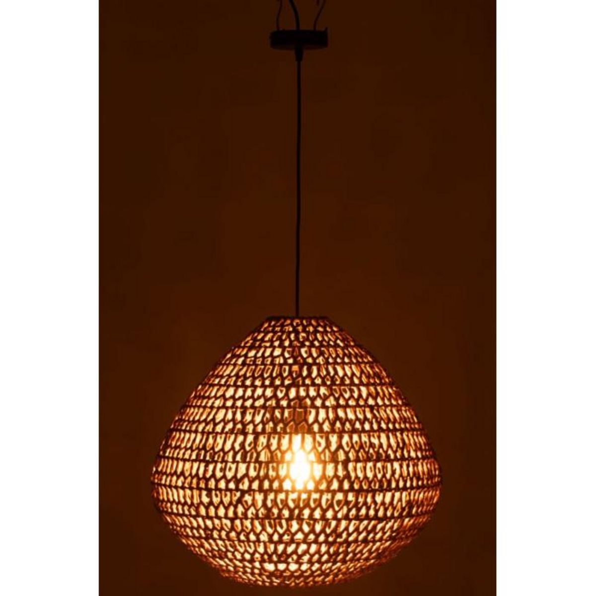 Paris Prix Lampe Suspension Torsade  Sharron  50cm Naturel