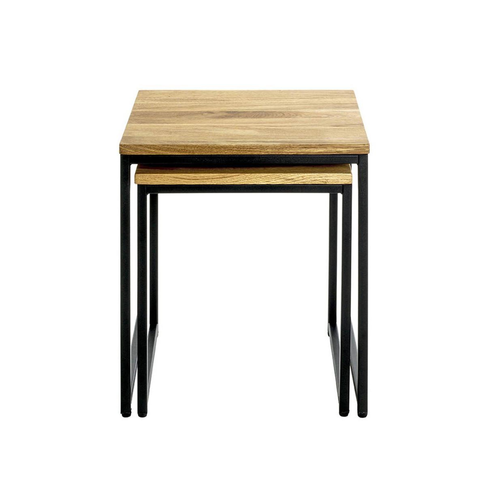 Voir la diapositive 3 : Paris Prix Lot de 2 tables gigognes  pika  46cm chêne & noir