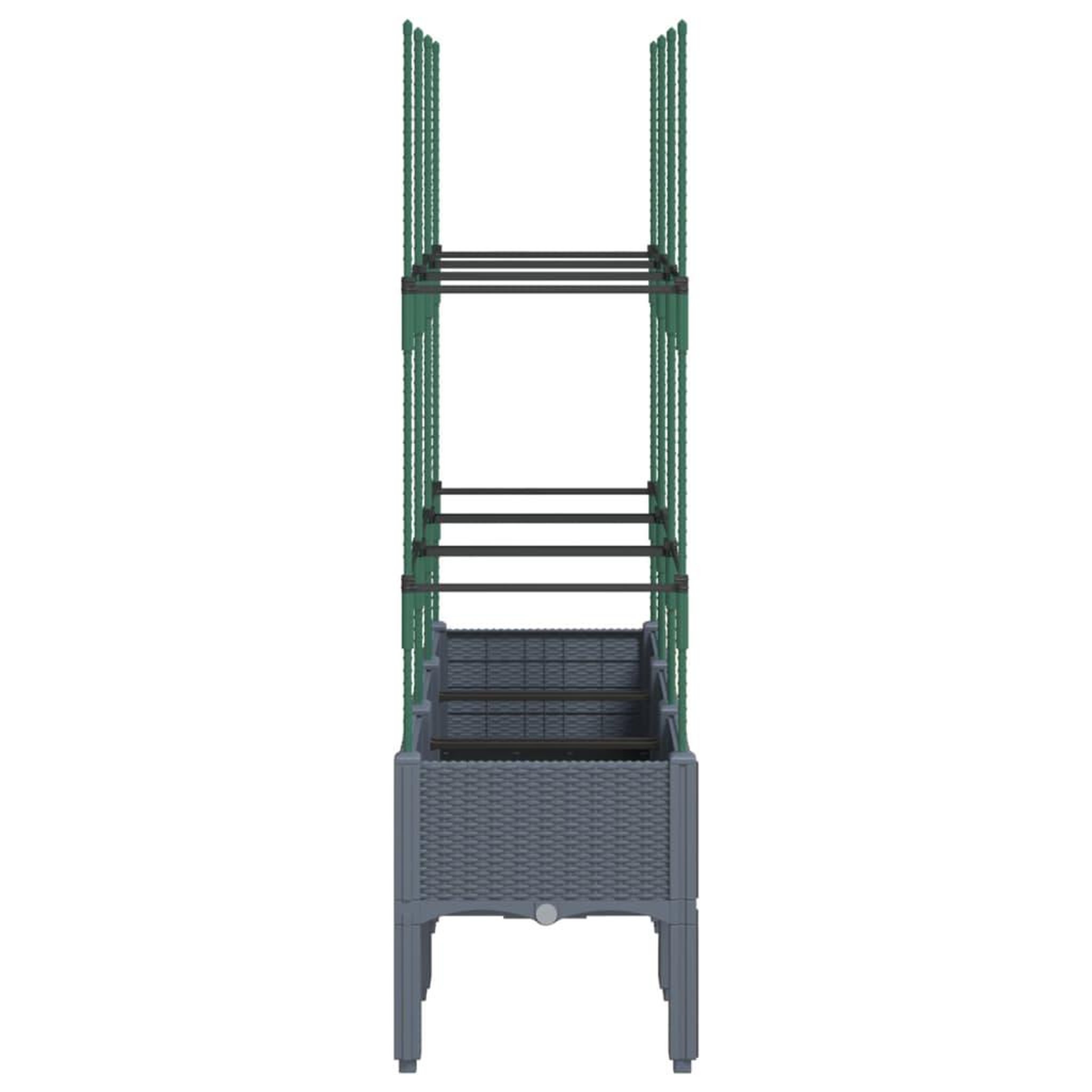 Voir la diapositive 4 : VIDAXL Jardiniere avec treillis bleu gris 120x40x142,5 cm PP