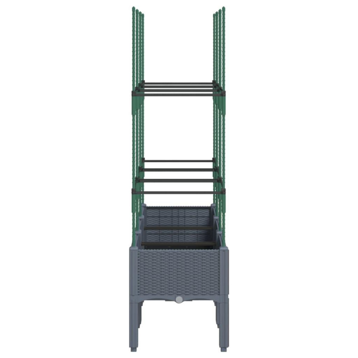 VIDAXL Jardiniere avec treillis bleu gris 120x40x142,5 cm PP