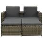 Voir la diapositive 2 : VIDAXL Salon de jardin 3 pcs avec coussins Resine tressee Gris