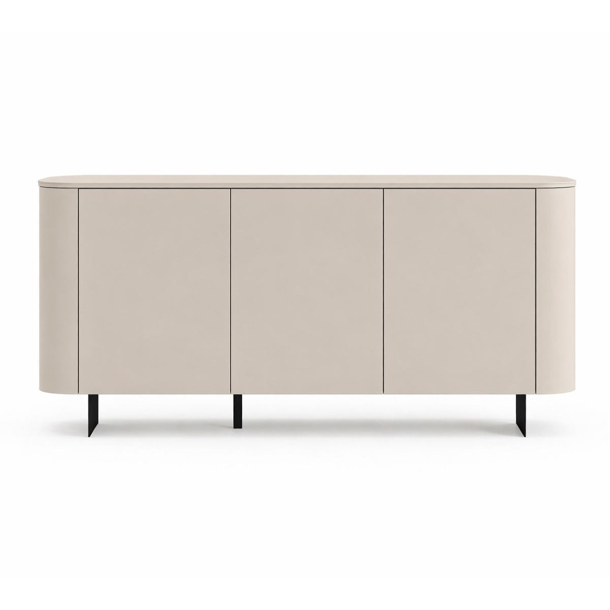 JLC KREATION Buffet bas arrondi 3 portes beige cachemire 180cm isabela