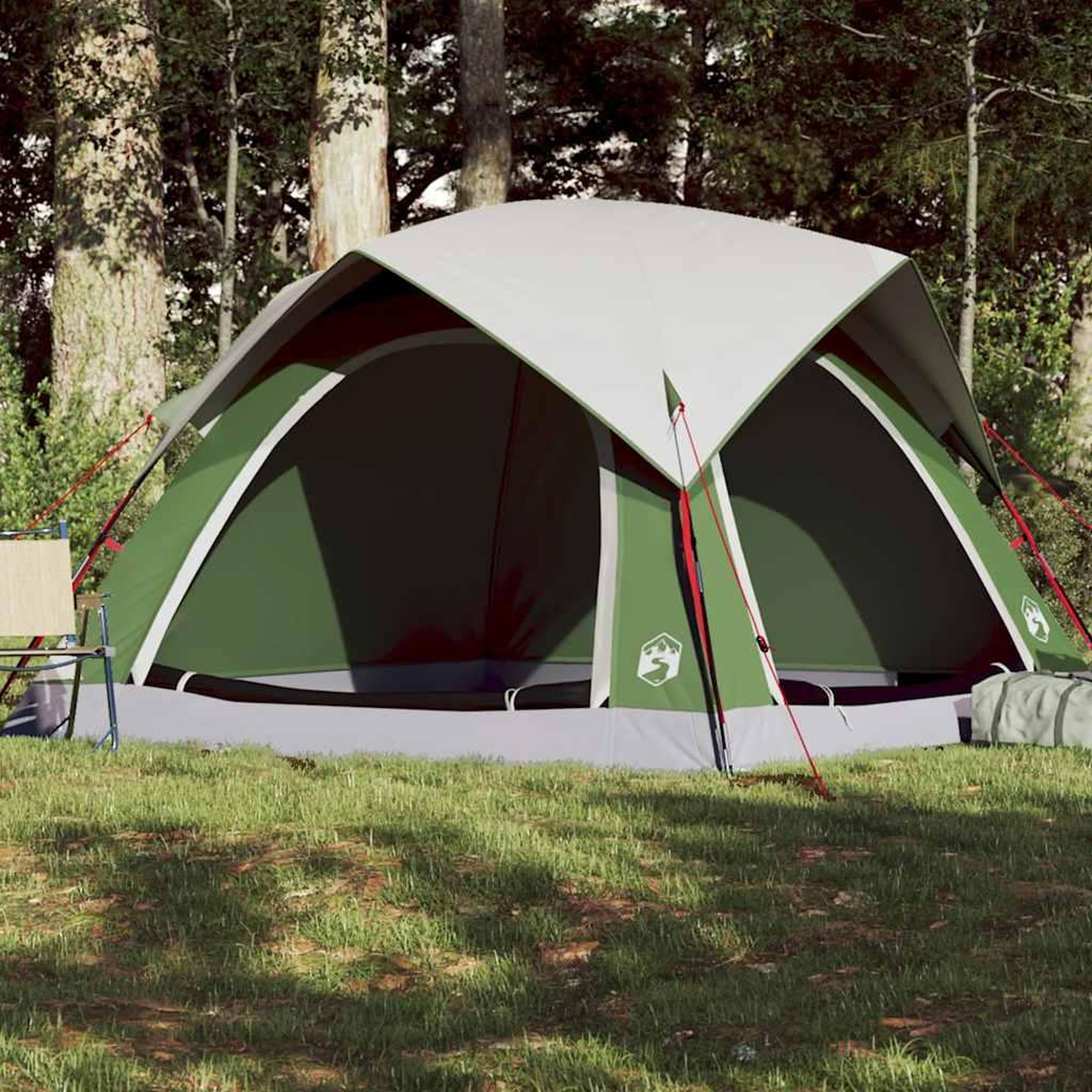 VIDAXL Tente de camping de cabine 4 personnes vert impermeable