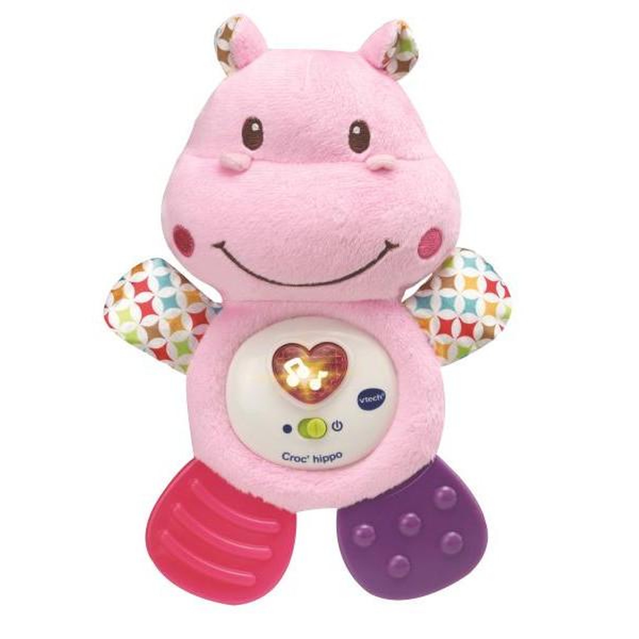 VTECH BABY VTECH BABY - Hochet Croc'Hippo - Peluche Texturée Rose