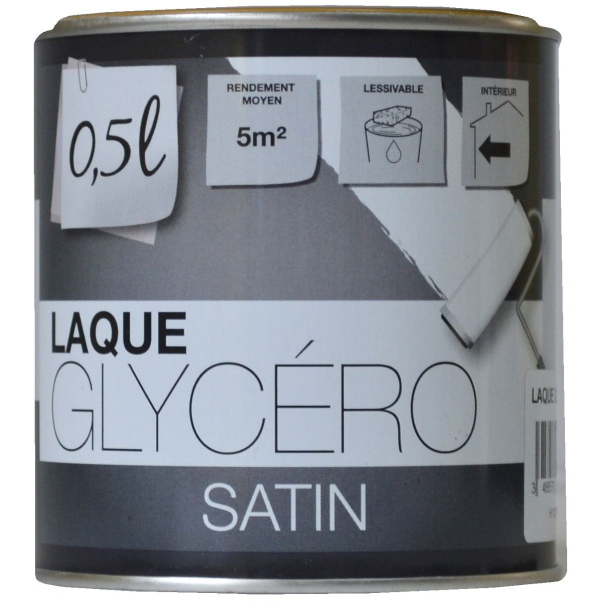 AUCHAN Laque glycéro couleur blanc satin
