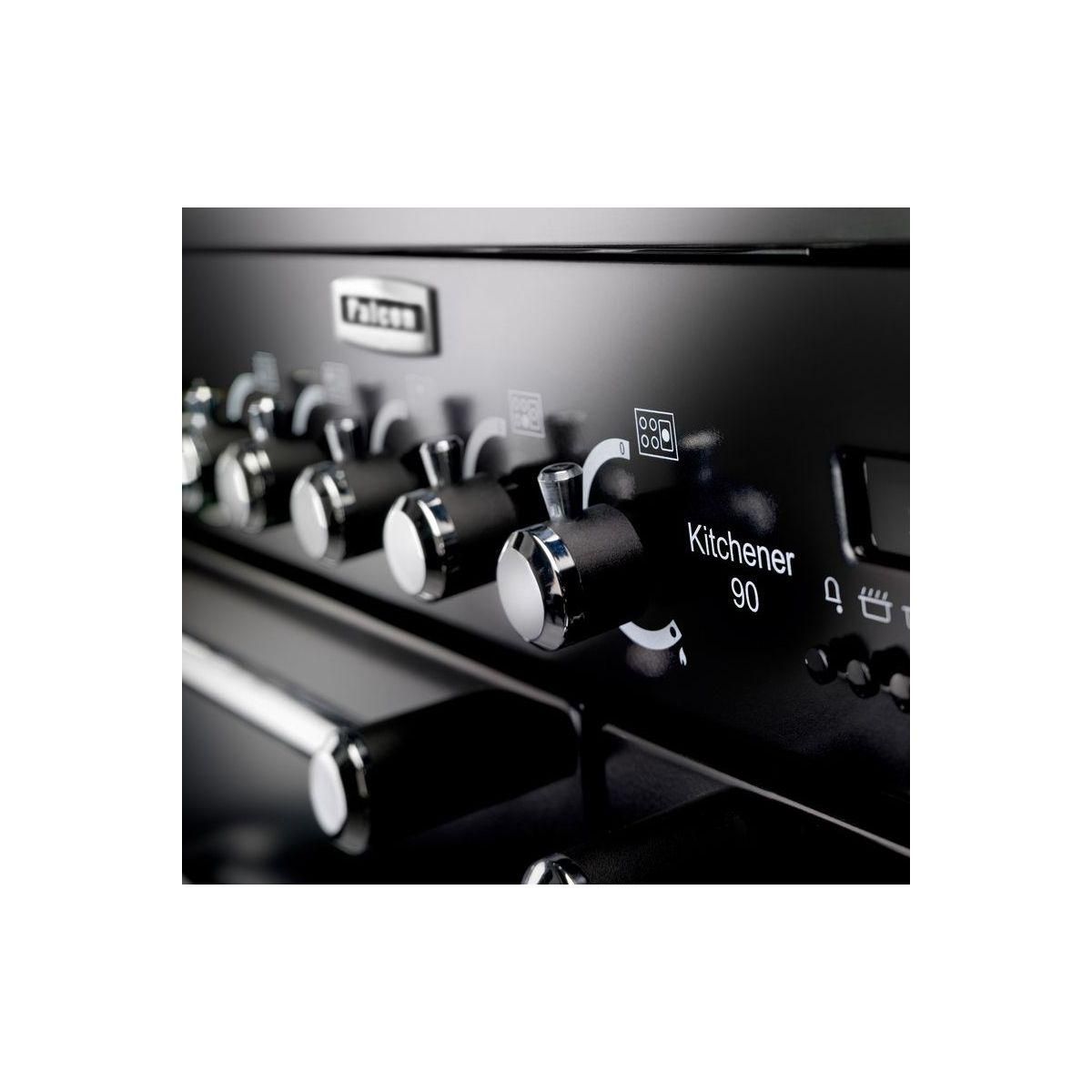 Falcon Piano de cuisson gaz KITCHENER 90 NOIR + WOK ET PLANCHA