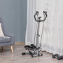 Voir la diapositive 2 : HOMCOM Stepper fitness avec guidon ergonomique réglable et écran LCD - bandes de résistance - gris noir