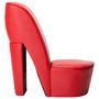 Voir la diapositive 2 : VIDAXL Chaise en forme de chaussure a talon haut Rouge Similicuir
