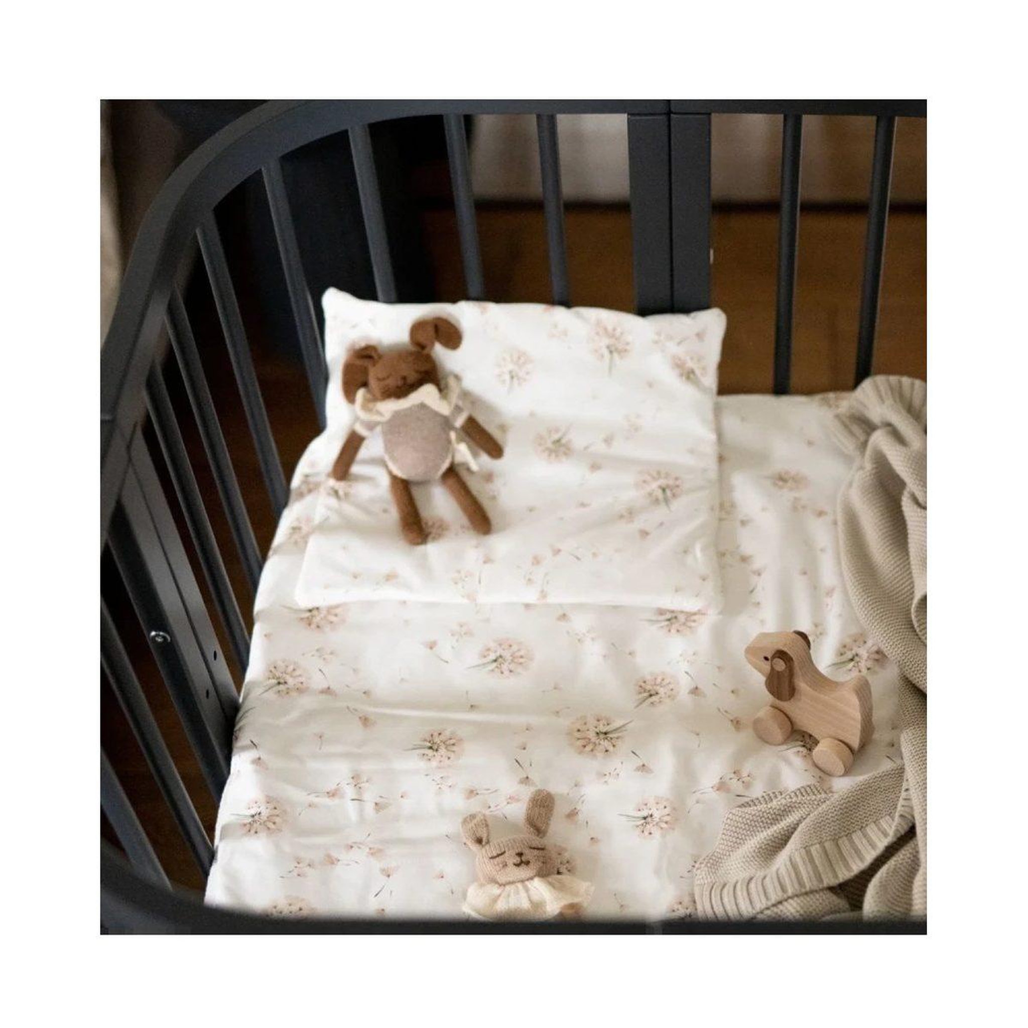 Voir la diapositive 5 : WALDIN Parure 2 en 1 couette et lange d'emmaillotage 75 × 75 cm - pissenlits