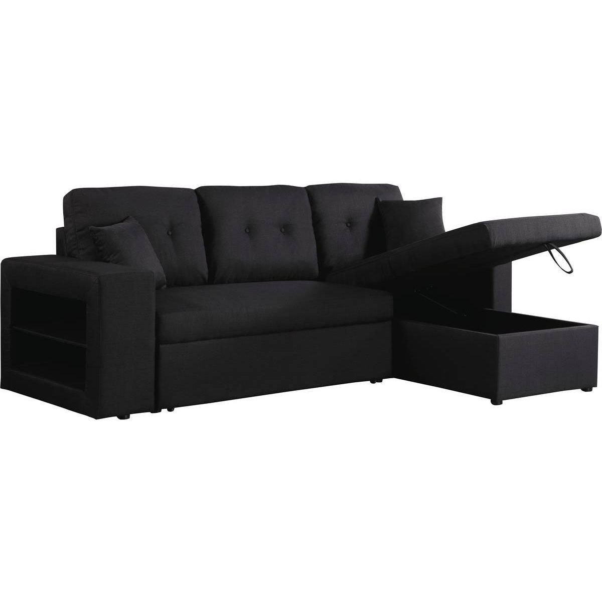 Habitat et Jardin Canapé d'angle convertible/réversible  Axel  - 3 places - Noir