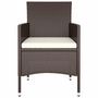 Voir la diapositive 5 : VIDAXL Ensemble a manger de jardin 5pcs Resine tressee Marron