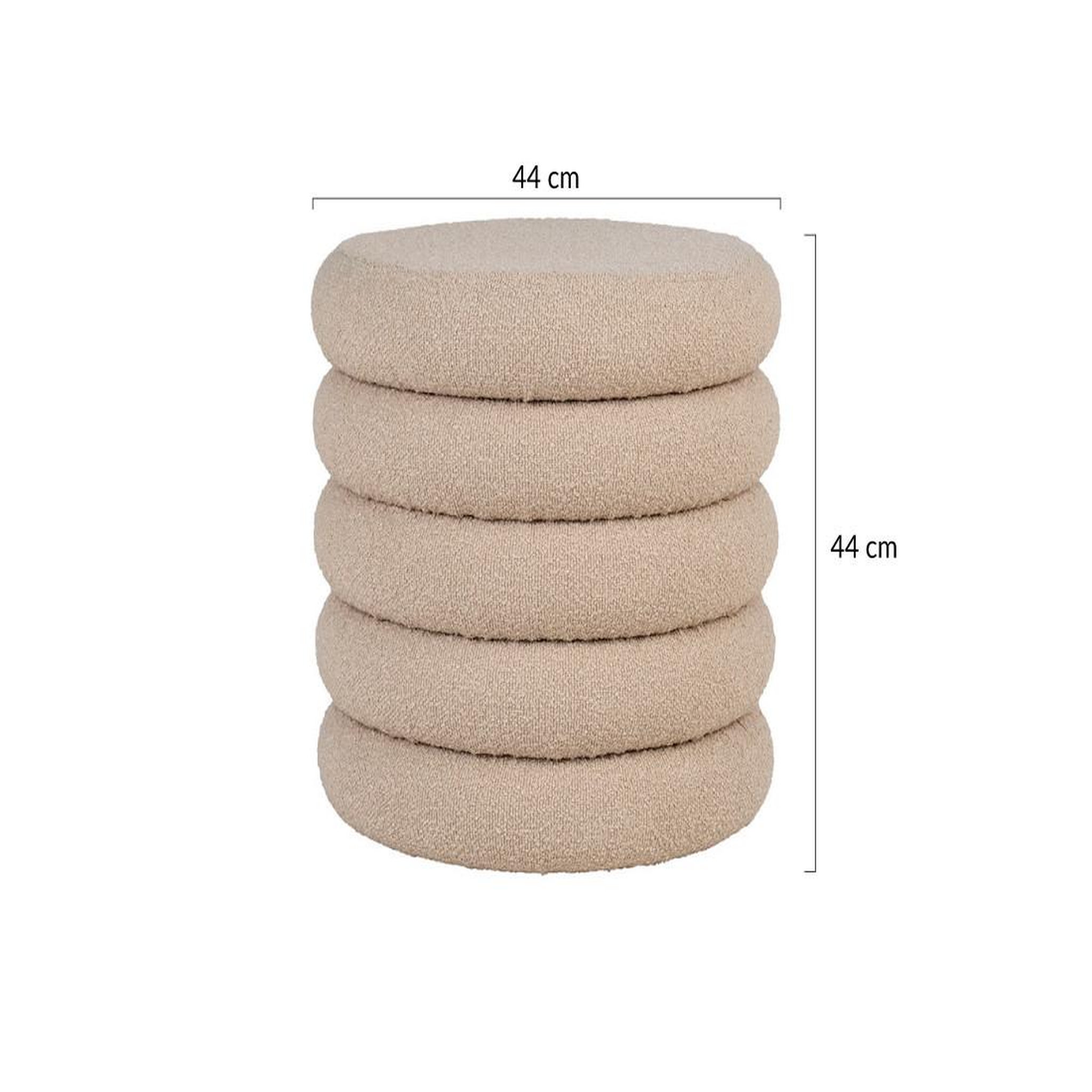 Voir la diapositive 4 : BEST MOBILIER Marely - pouf - en tissu bouclette