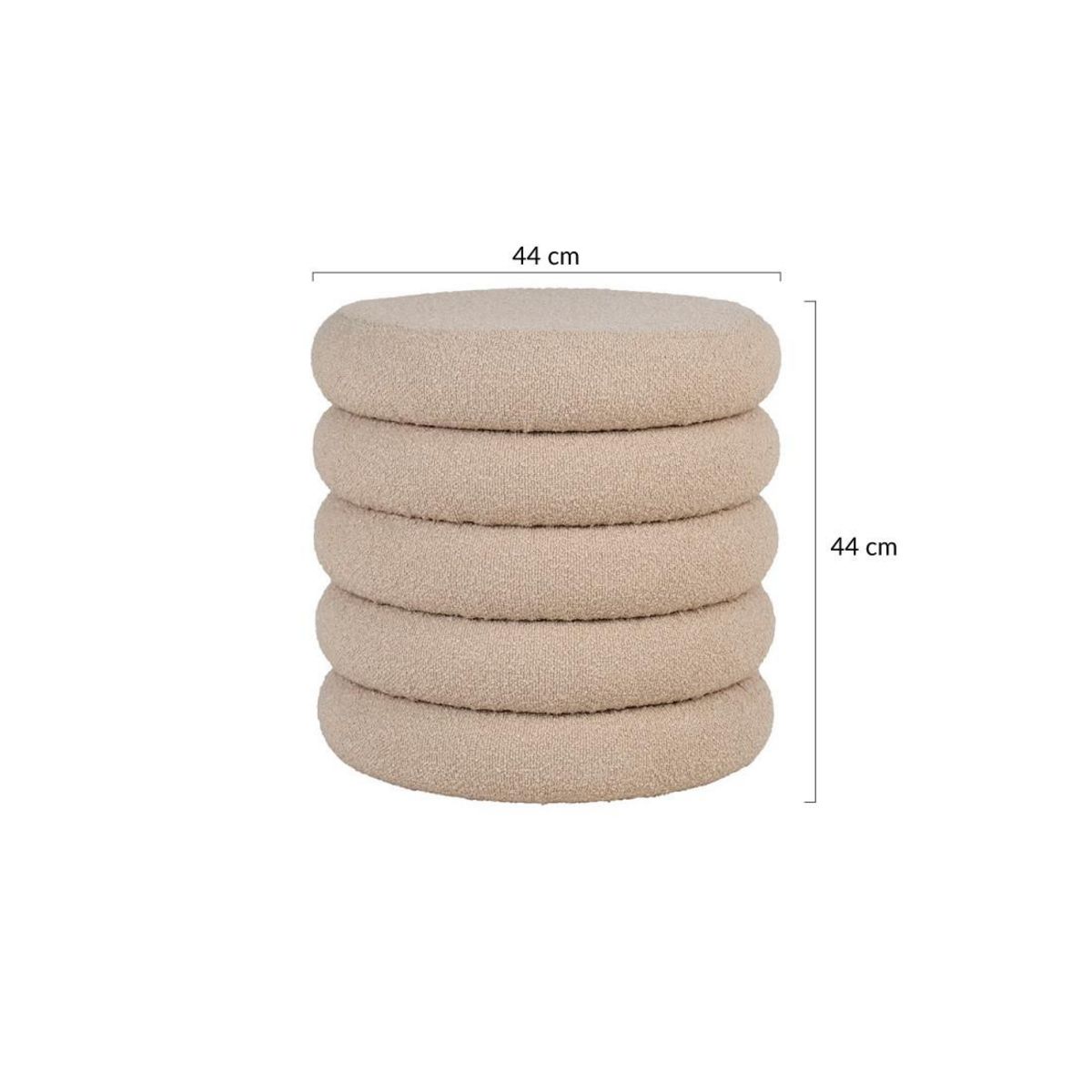 LISA DESIGN Marely - pouf - en tissu bouclette