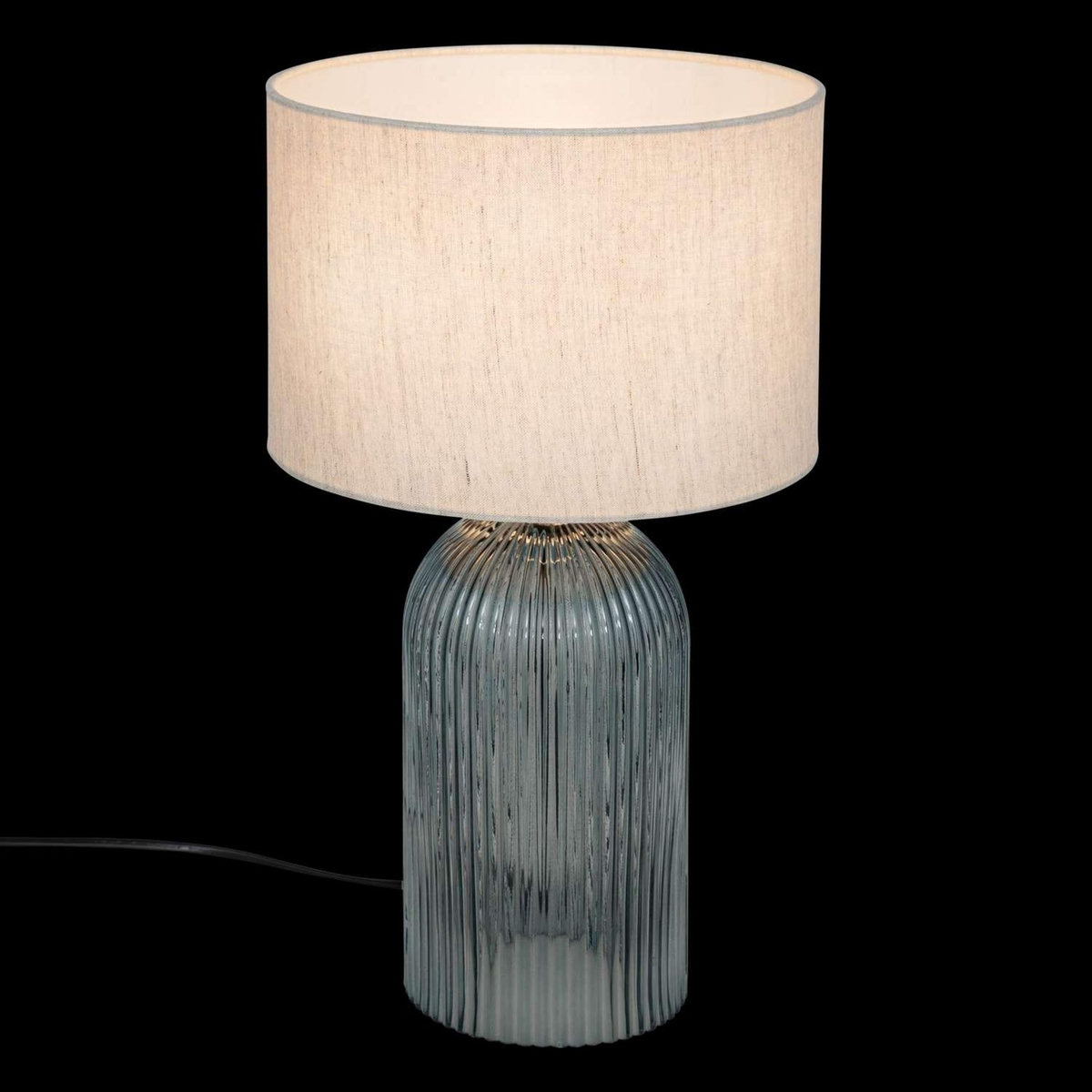 ATMOSPHERA Lampe cylindre en verre - H. 42,5 cm - Bleu