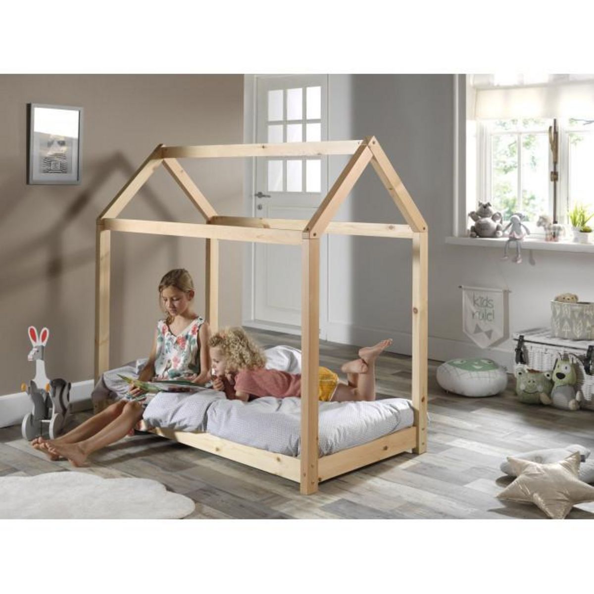 Paris Prix Lit Enfant & Matelas  Cabane  70x140cm Naturel