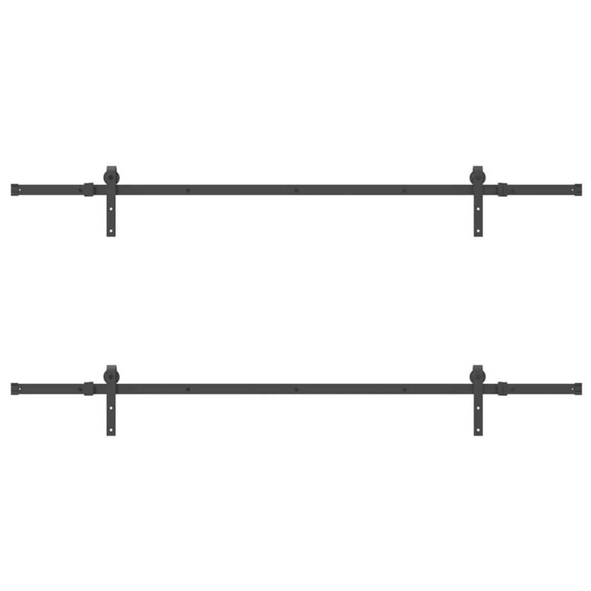 VIDAXL Kit de quincaillerie de porte coulissante 427 cm acier noir