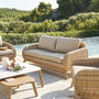 Voir la diapositive 2 : HESPERIDE Canapé de jardin en résine tressée 2 places MANISSA - Honey et beige