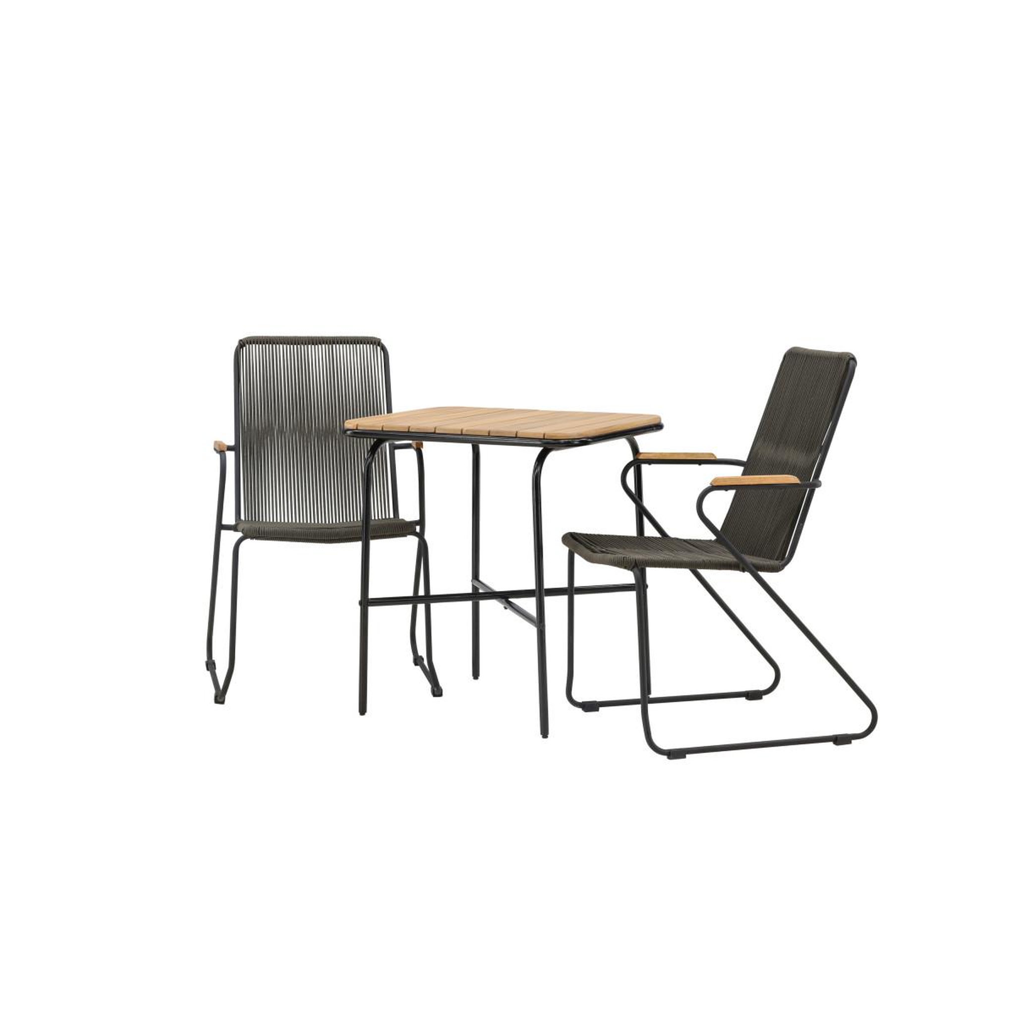 Voir la diapositive 5 : Paris Prix Ensemble table de jardin & 2 chaises  holmbeck & matstolar  74cm naturel & gris foncé