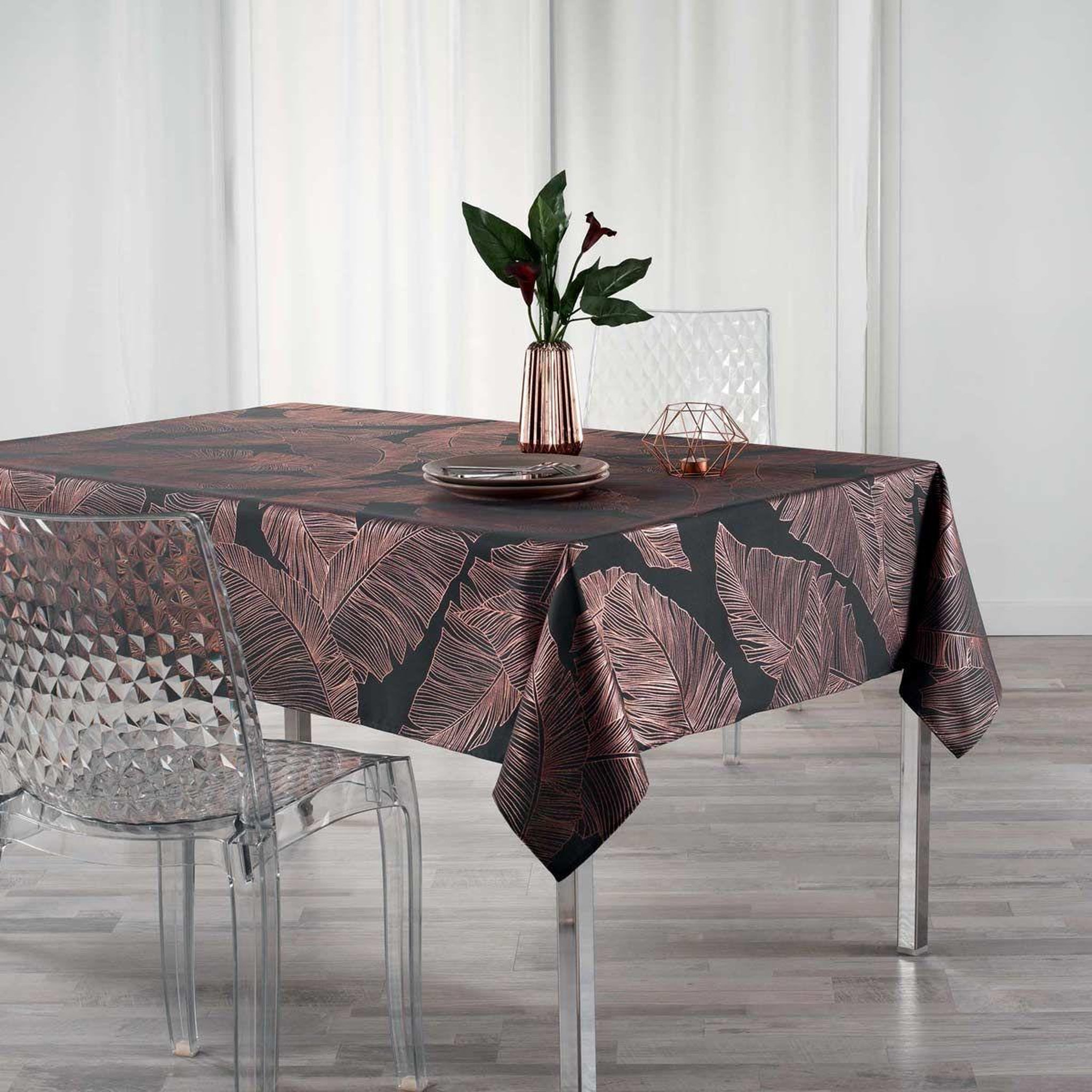 Douceur d'Intérieur Nappe rectangle  veggy  150x240cm anthracite