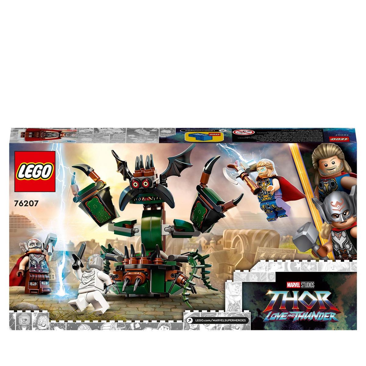LEGO Marvel 76207 Attaque sur le Nouvel Asgard, Jouet à Construire avec Thor Avengers
