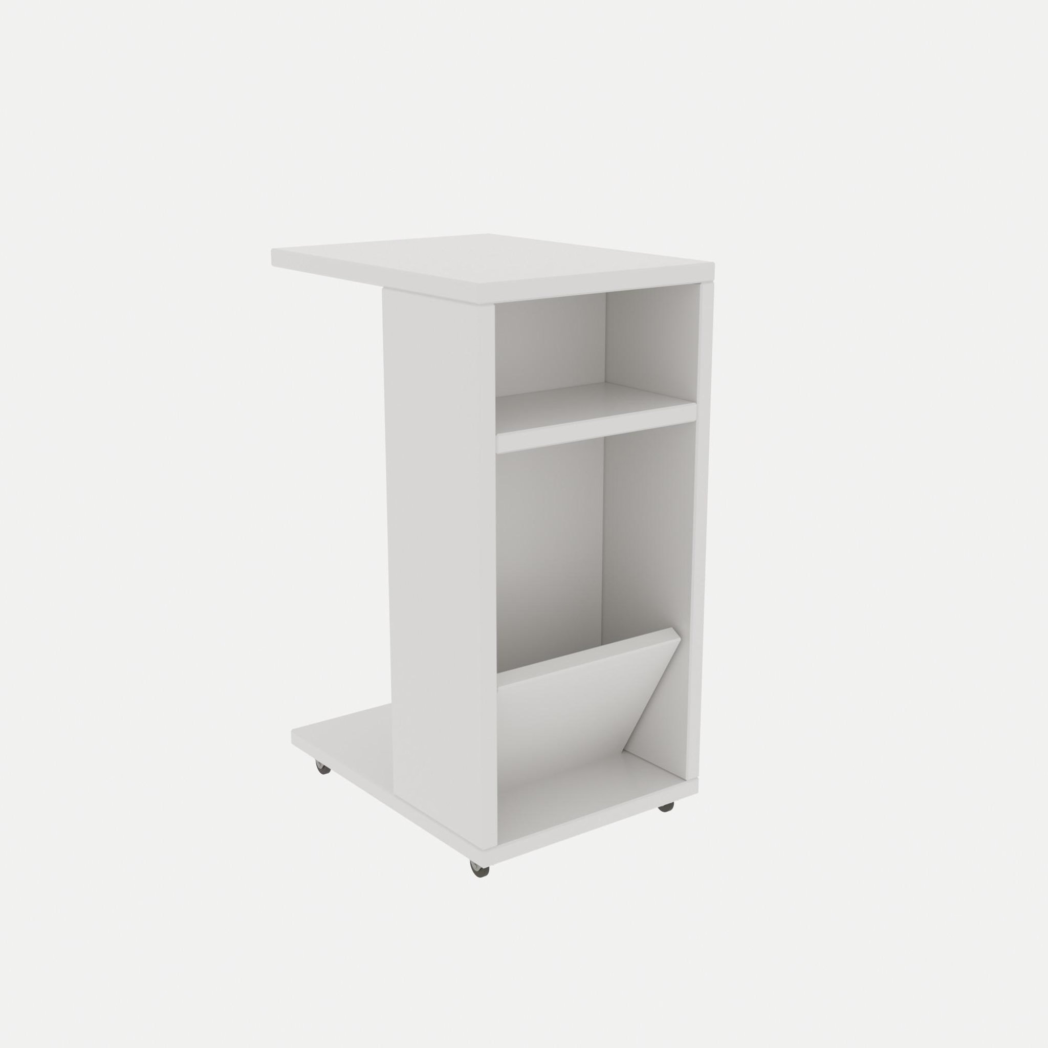 Voir la diapositive 3 : Habitat et Jardin Table d'appoint en bois  filinta  - 30 x 40 x 63 cm - blanc