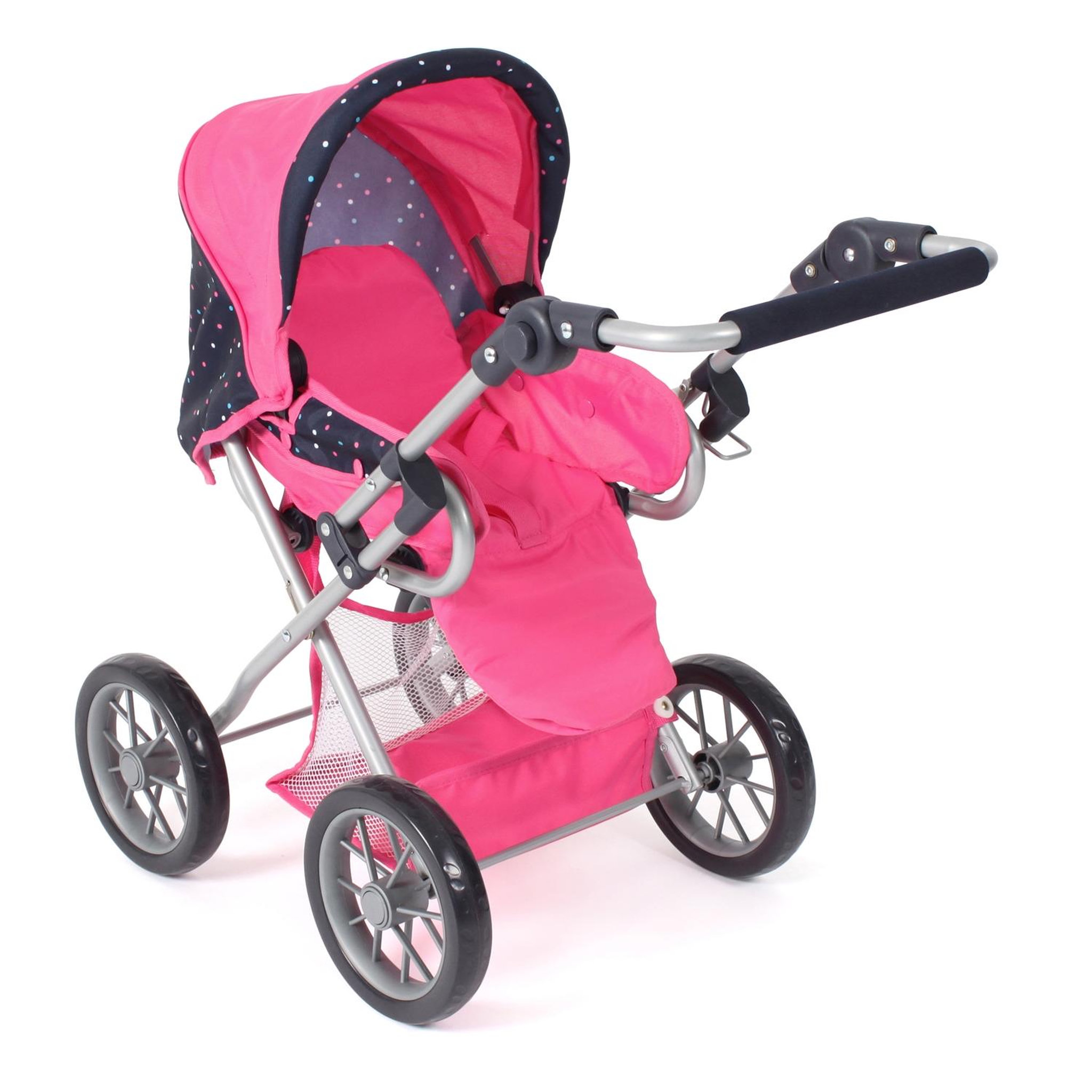 Voir la diapositive 4 : BAYER CHIC 2000 Poussette combinée Leni Rose bleu marine avec pois
