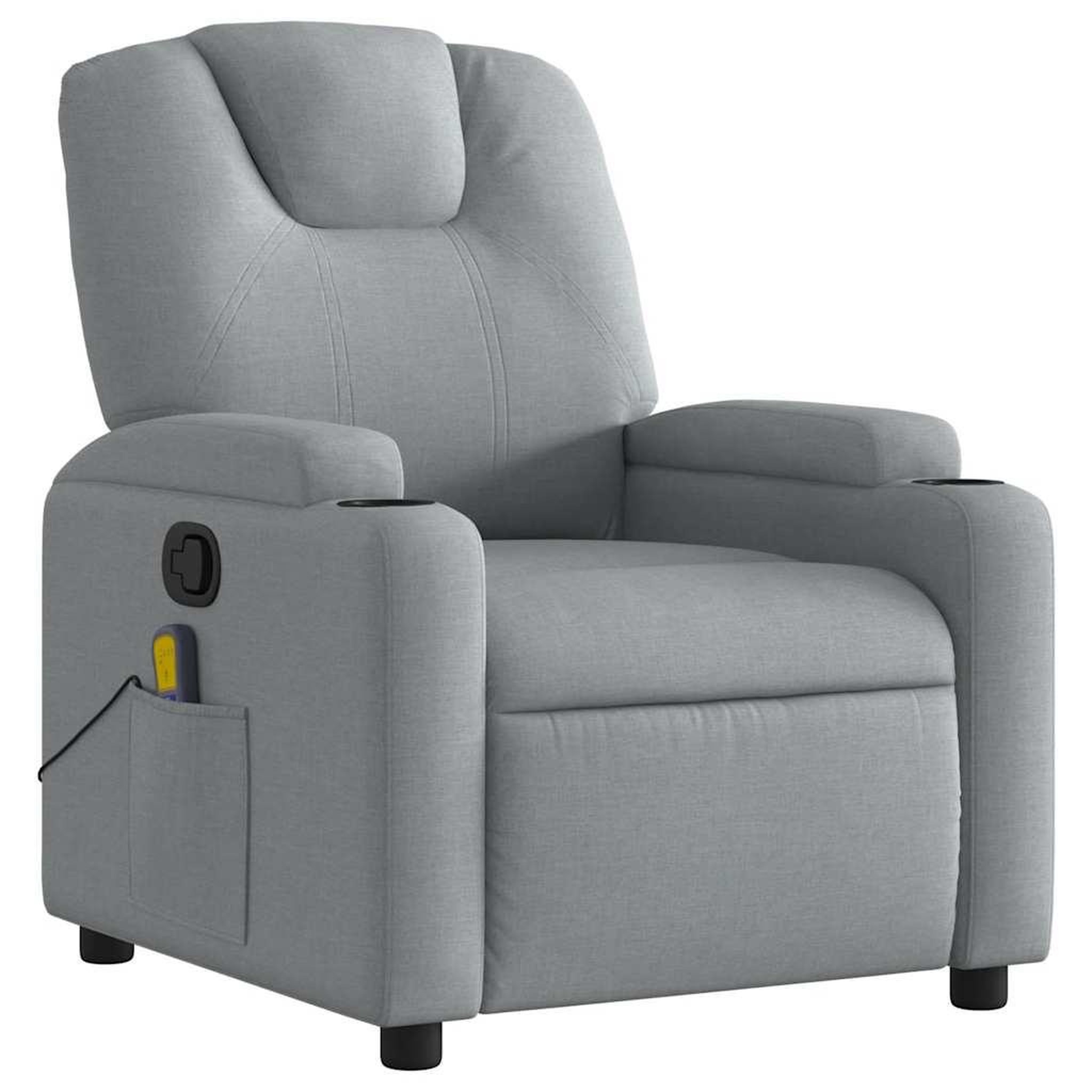 Voir la diapositive 4 : VIDAXL Fauteuil de massage inclinable Gris clair Tissu