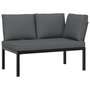 Voir la diapositive 3 : VIDAXL Salon de jardin 4 pcs avec coussins noir aluminium