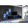 Voir la diapositive 2 : Paris Prix Ensemble Meuble TV  Switch XXII  210cm Gris & Noir