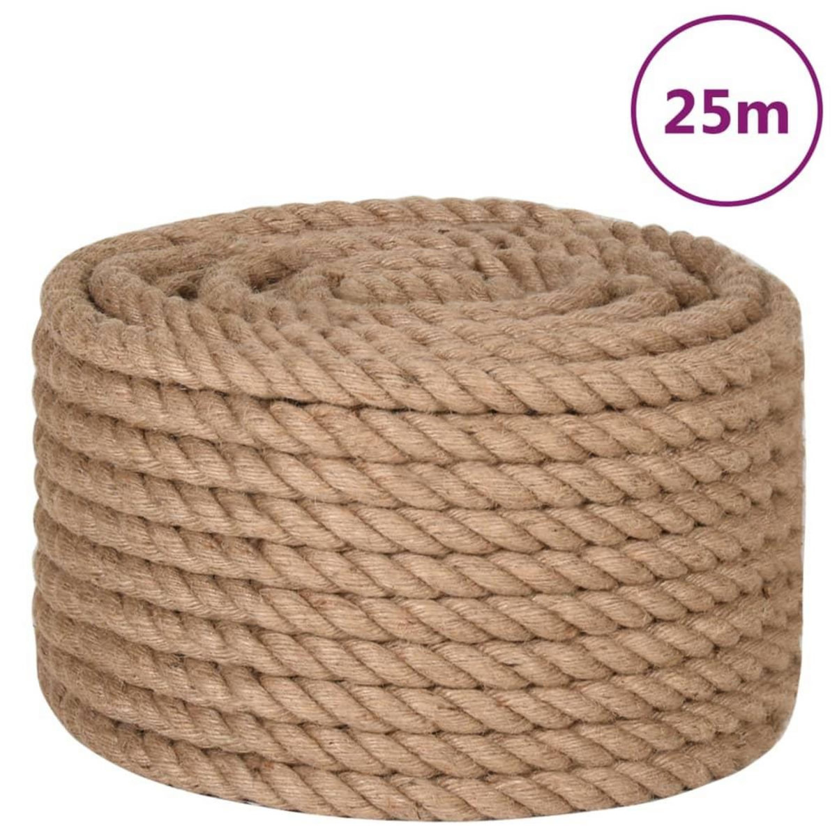 VIDAXL Corde de jute 25 m de long 24 mm d'epaisseur