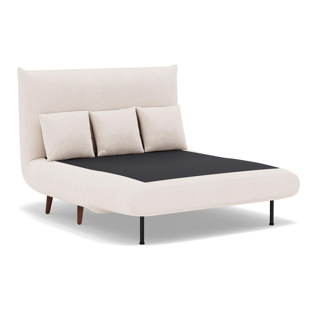 BEST MOBILIER Lumi - banquette convertible clic-clac 2 places en velours côtelé