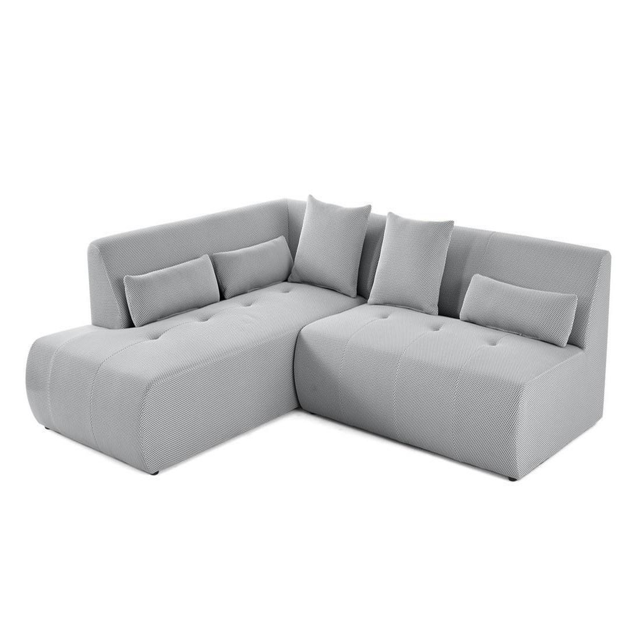 Voir la diapositive 2 : LISA DESIGN Onyx - canapé modulable d'angle gauche - 5 places - en tissu mailles 3d