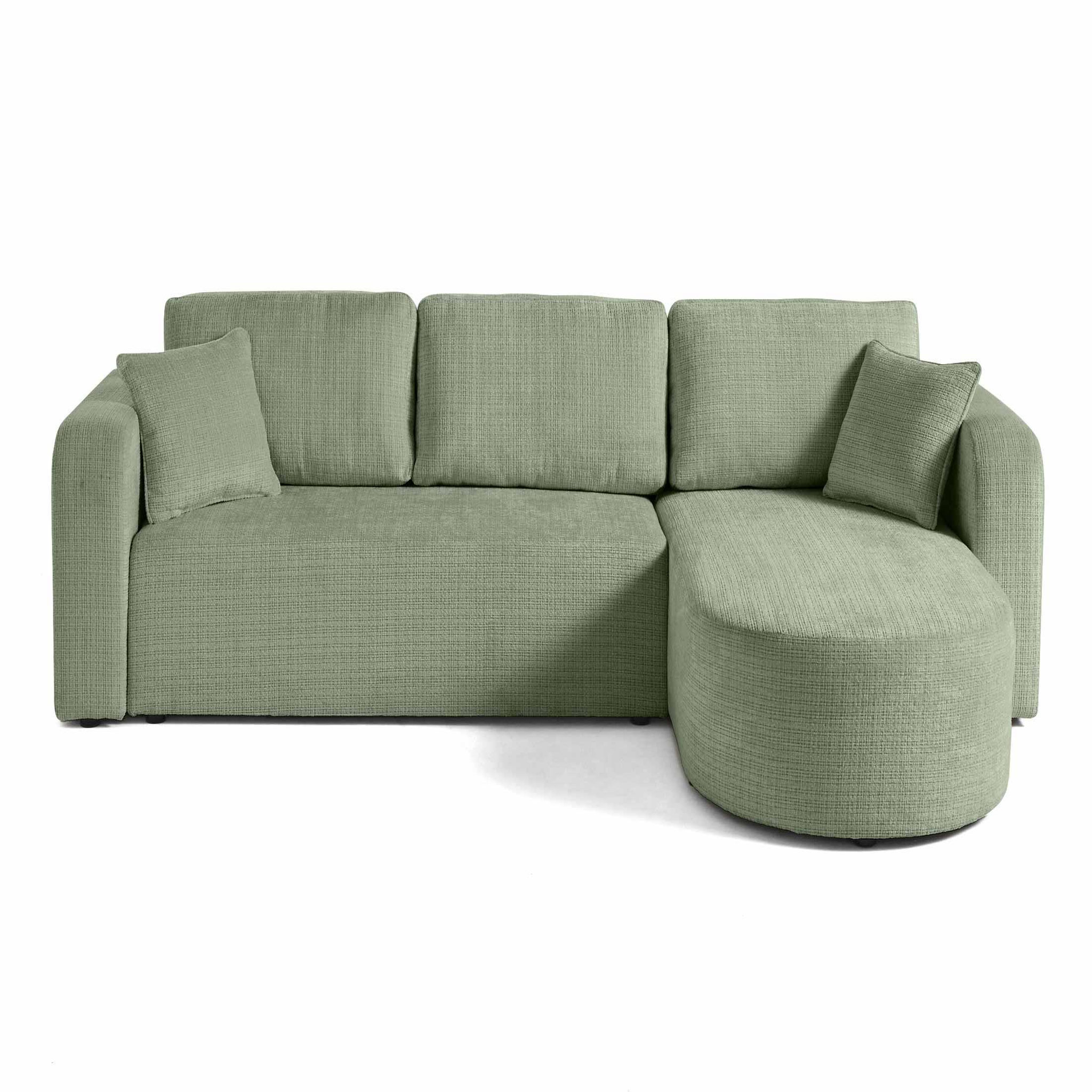 Voir la diapositive 1 : BEST MOBILIER Miro - canapé d'angle réversible - 4 places - convertible avec coffre - en velours texturé