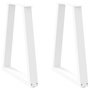 Voir la diapositive 1 : VIDAXL Pieds de table basse forme de V 2 pcs blanc 50x(72-73) cm acier