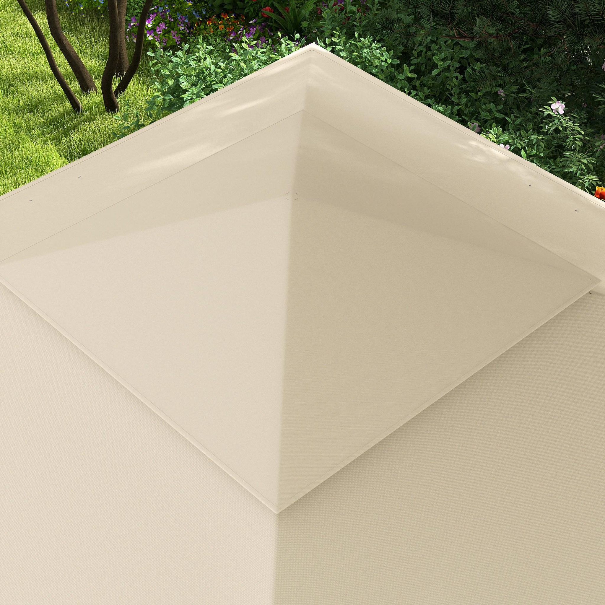 Voir la diapositive 6 : OUTSUNNY Tonnelle barnum automatique pop-up 3 x 3 m métal polyester imperméabilisé anti UV moustiquaires sac transport beige