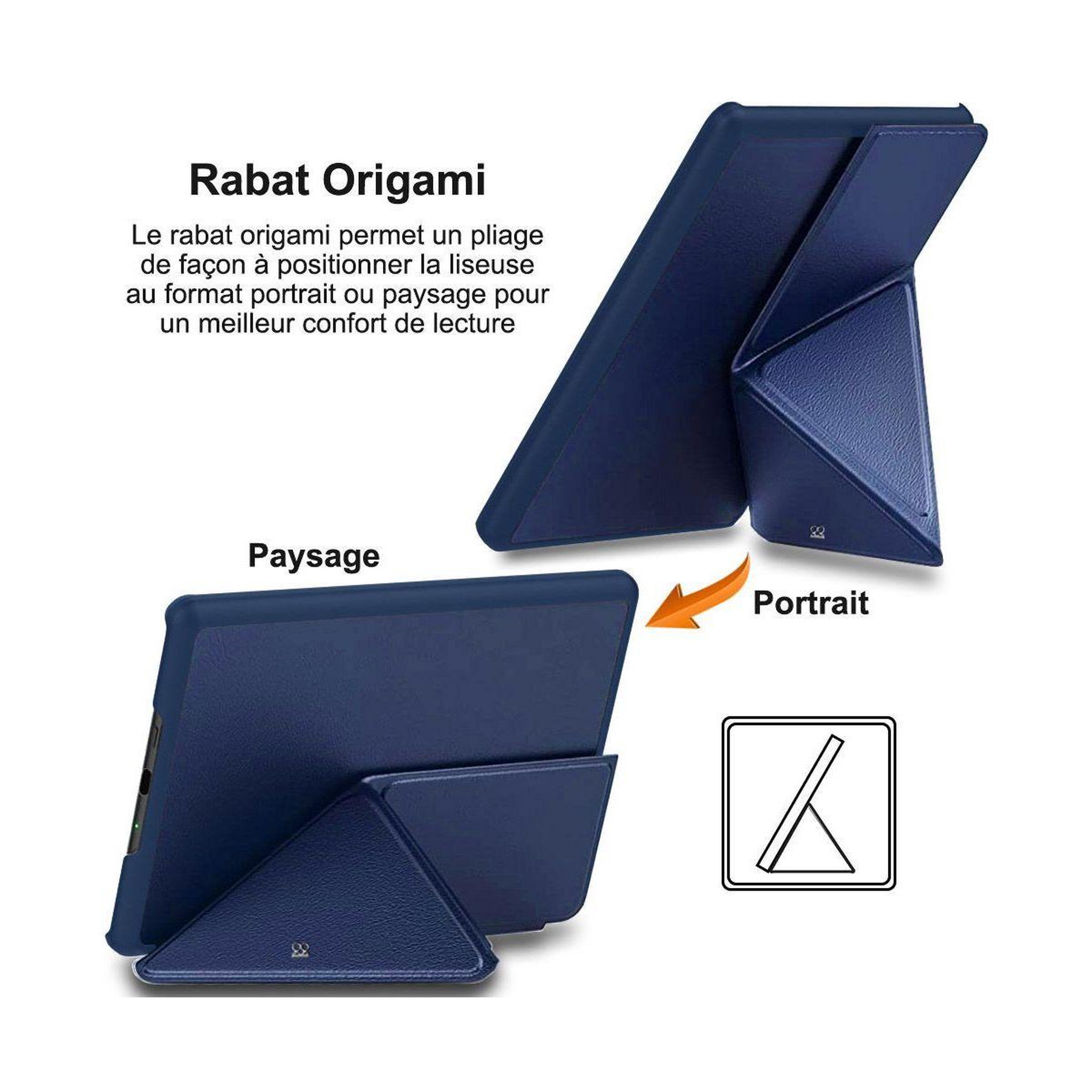 Voir la diapositive 2 : IBROZ Etui origami kindle 11thgen bleu