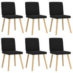 VIDAXL Chaises a manger lot de 6 noir tissu