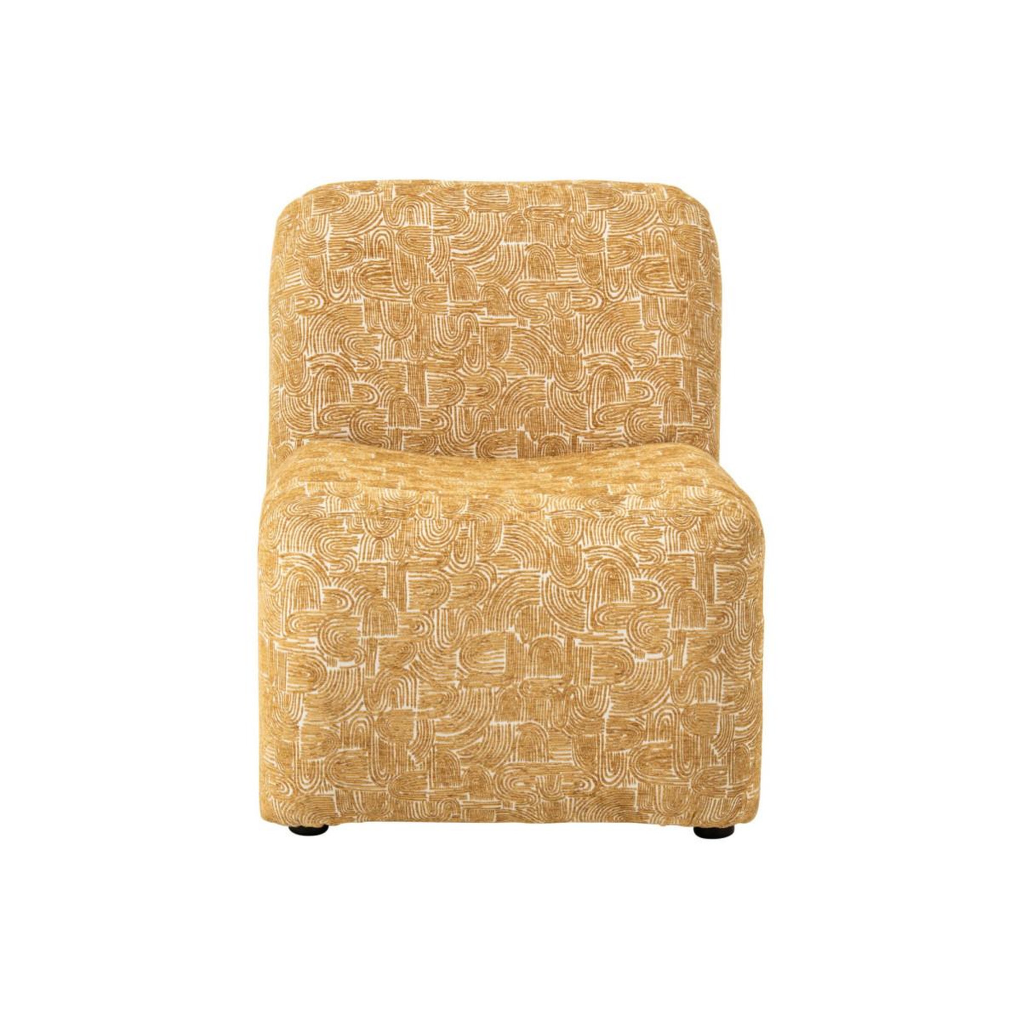 Voir la diapositive 2 : J-LINE Fauteuil design organique  margo  87cm ocre