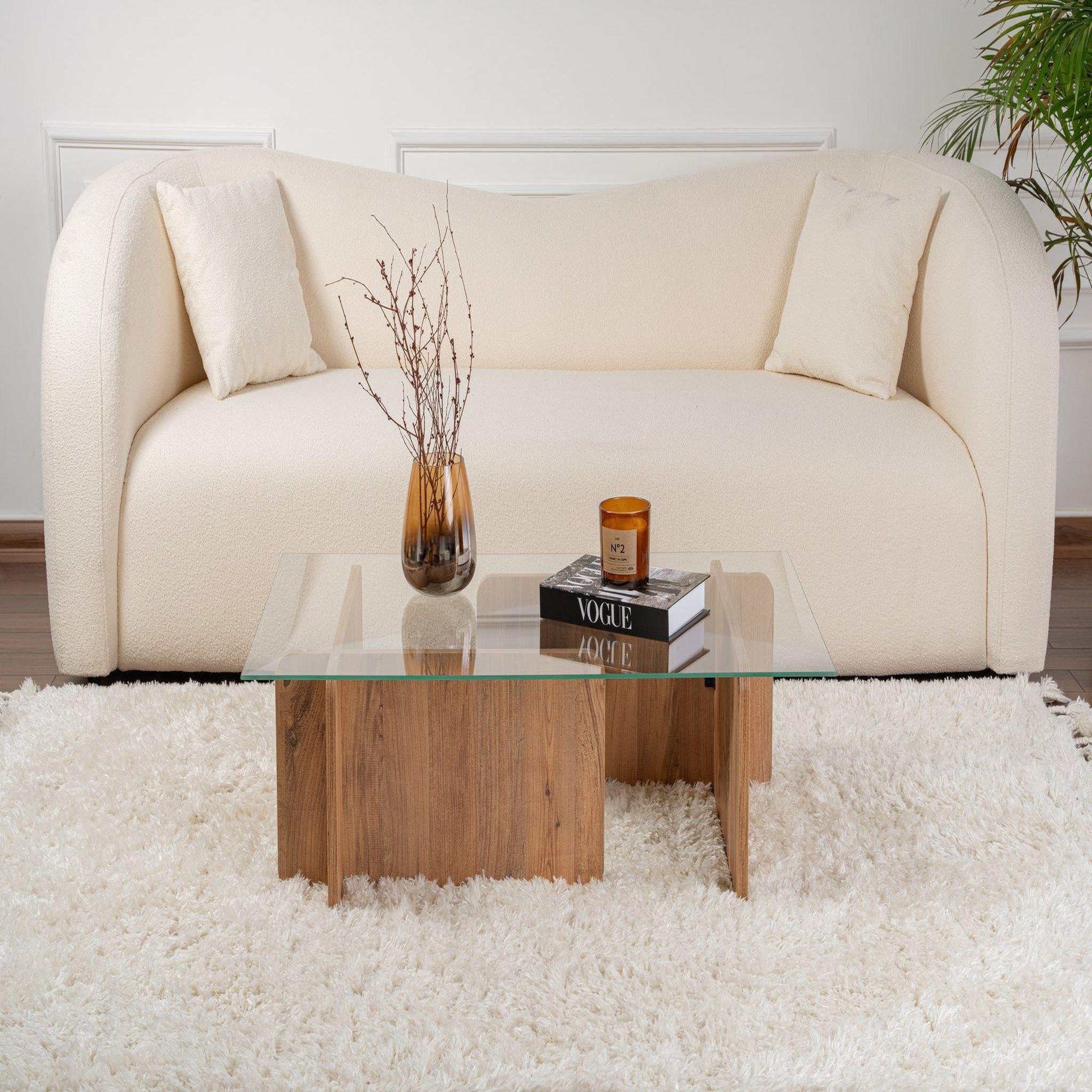 Voir la diapositive 4 : Habitat et Jardin Table basse en bois  flavio  - 105 x 65 x 30 cm - pin atlantique