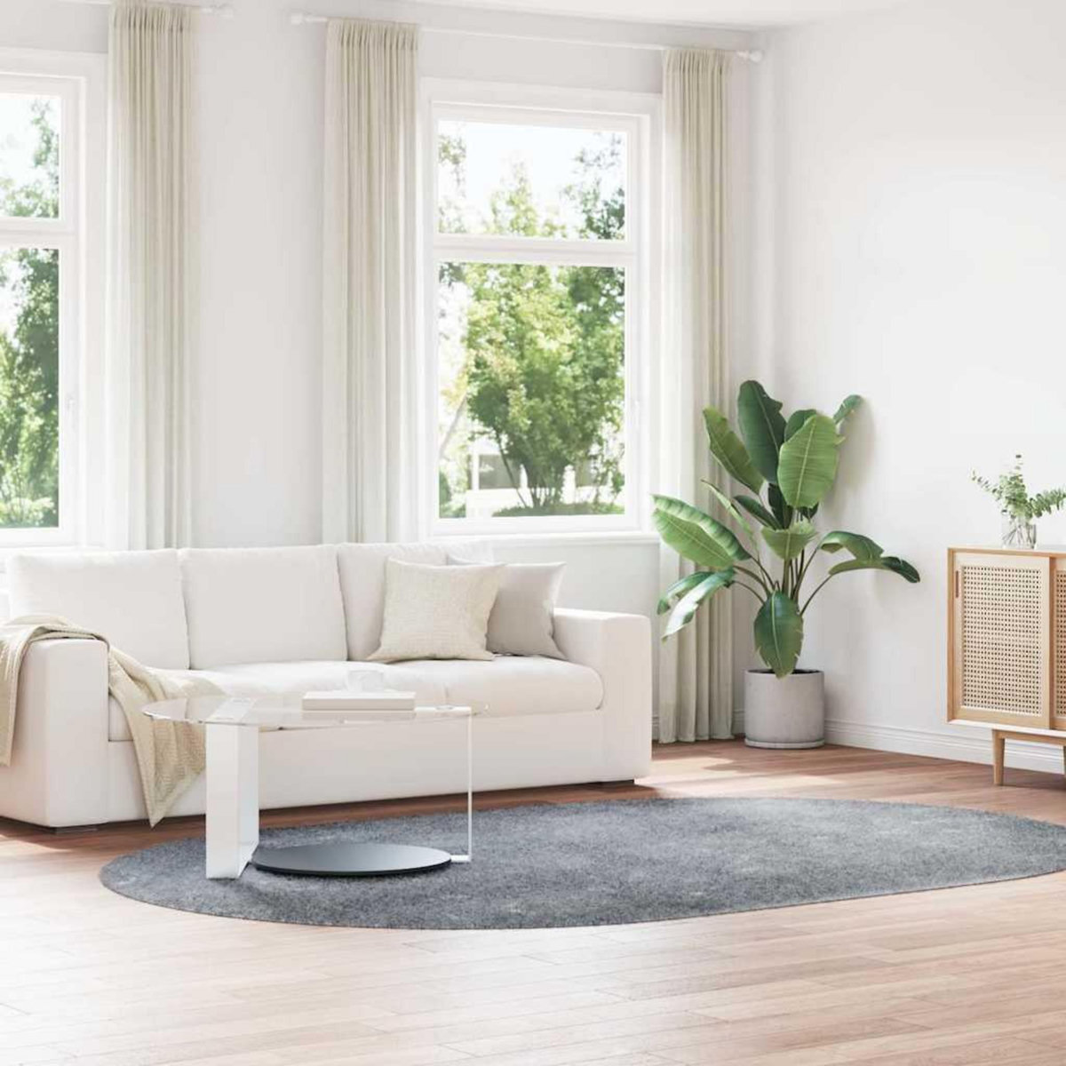 VIDAXL Tapis shaggy a poils longs NAVARRA gris argente 300x200 cm