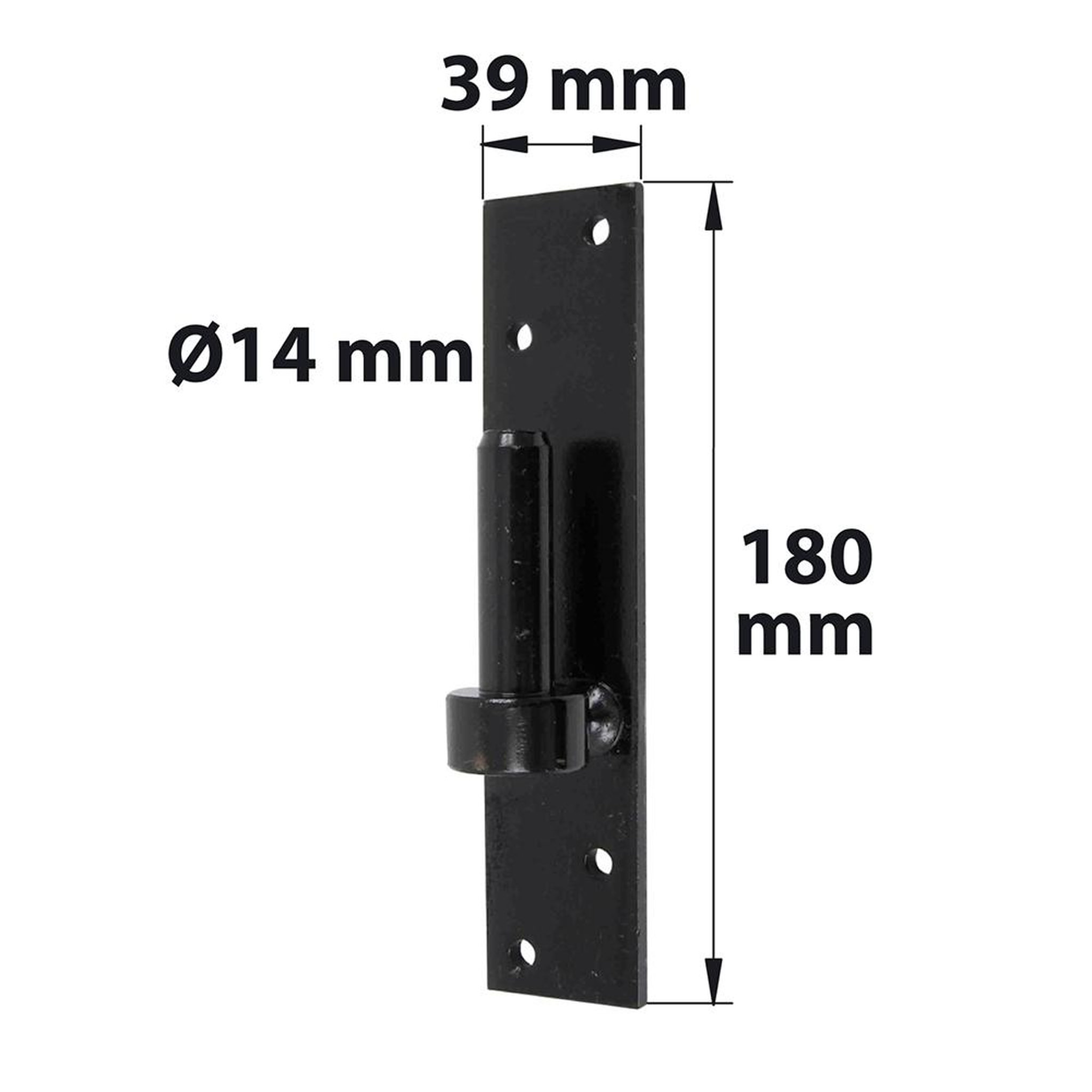 CENTRALE BRICO GOND PLATINE BOUT CARRE D14 H180MM NOIR acier prépeint, H.180x Diam.14 mm