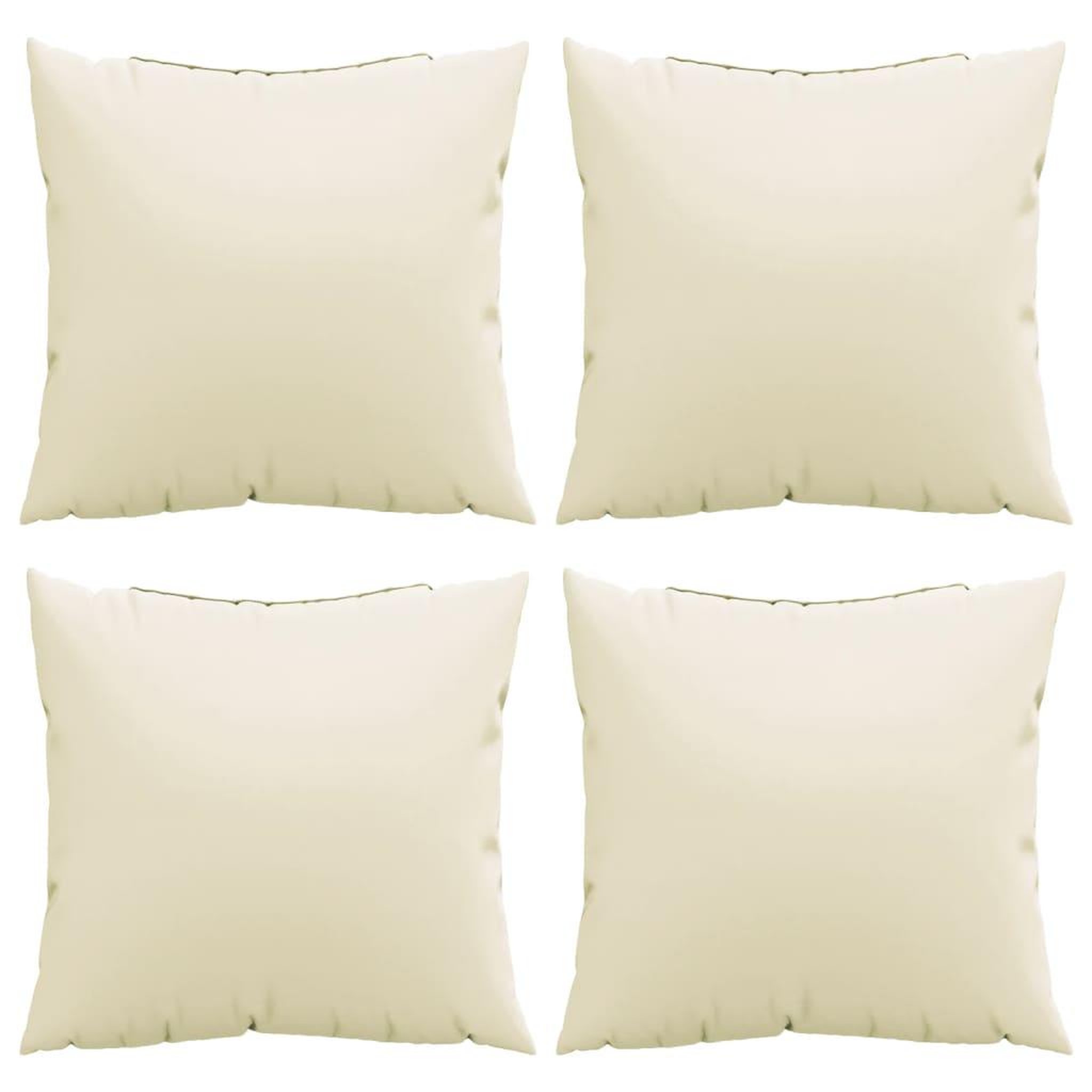 Voir la diapositive 4 : VIDAXL Coussins de canape lot de 4 creme 60x60 cm tissu
