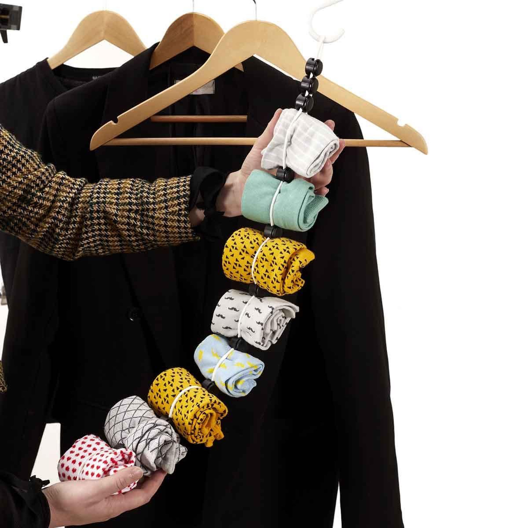 Voir la diapositive 3 : Je cherche une idee Organisateur de chaussettes  10 paires  70cm blanc