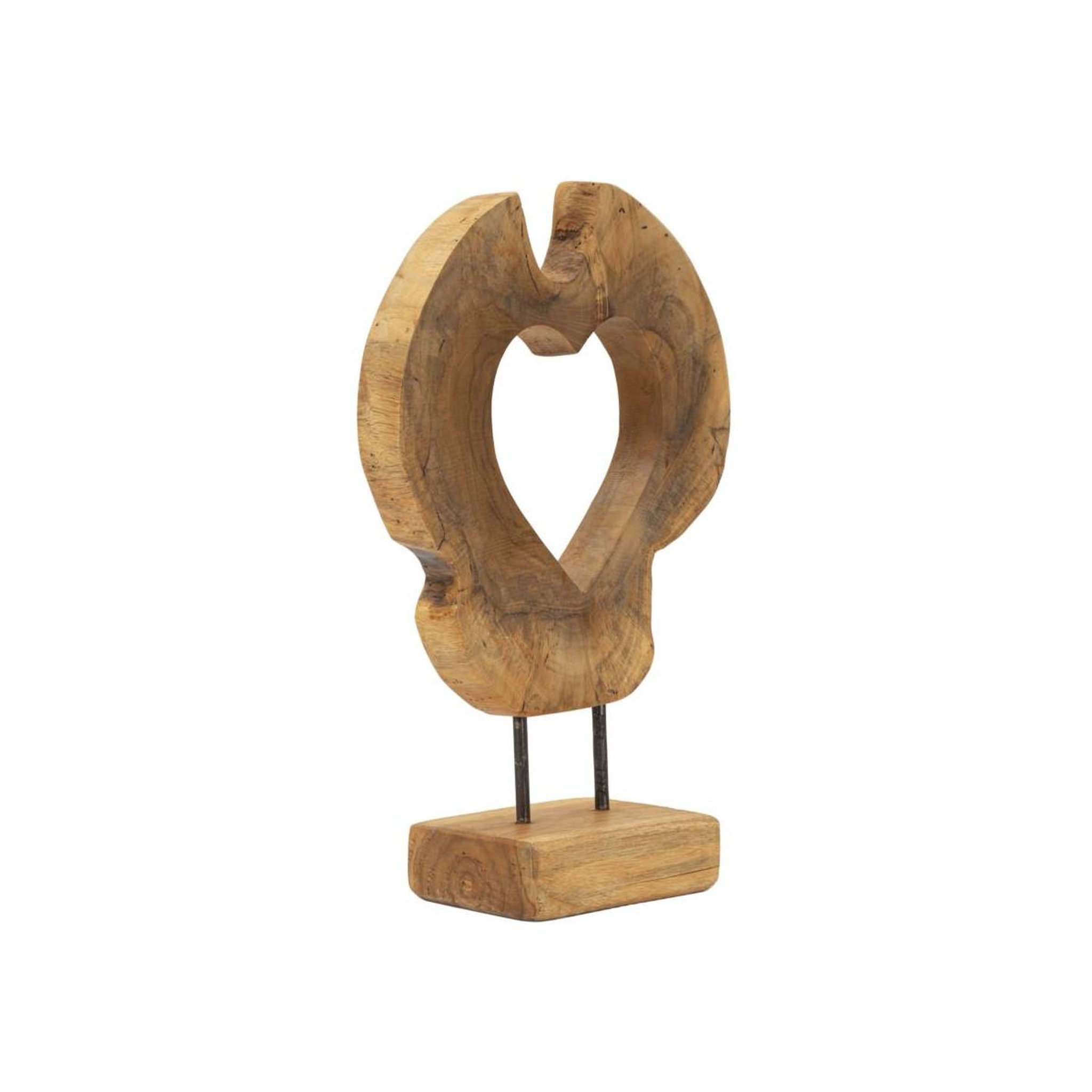 Voir la diapositive 2 : Paris Prix Objet déco cœur en teck  hasi  38cm naturel