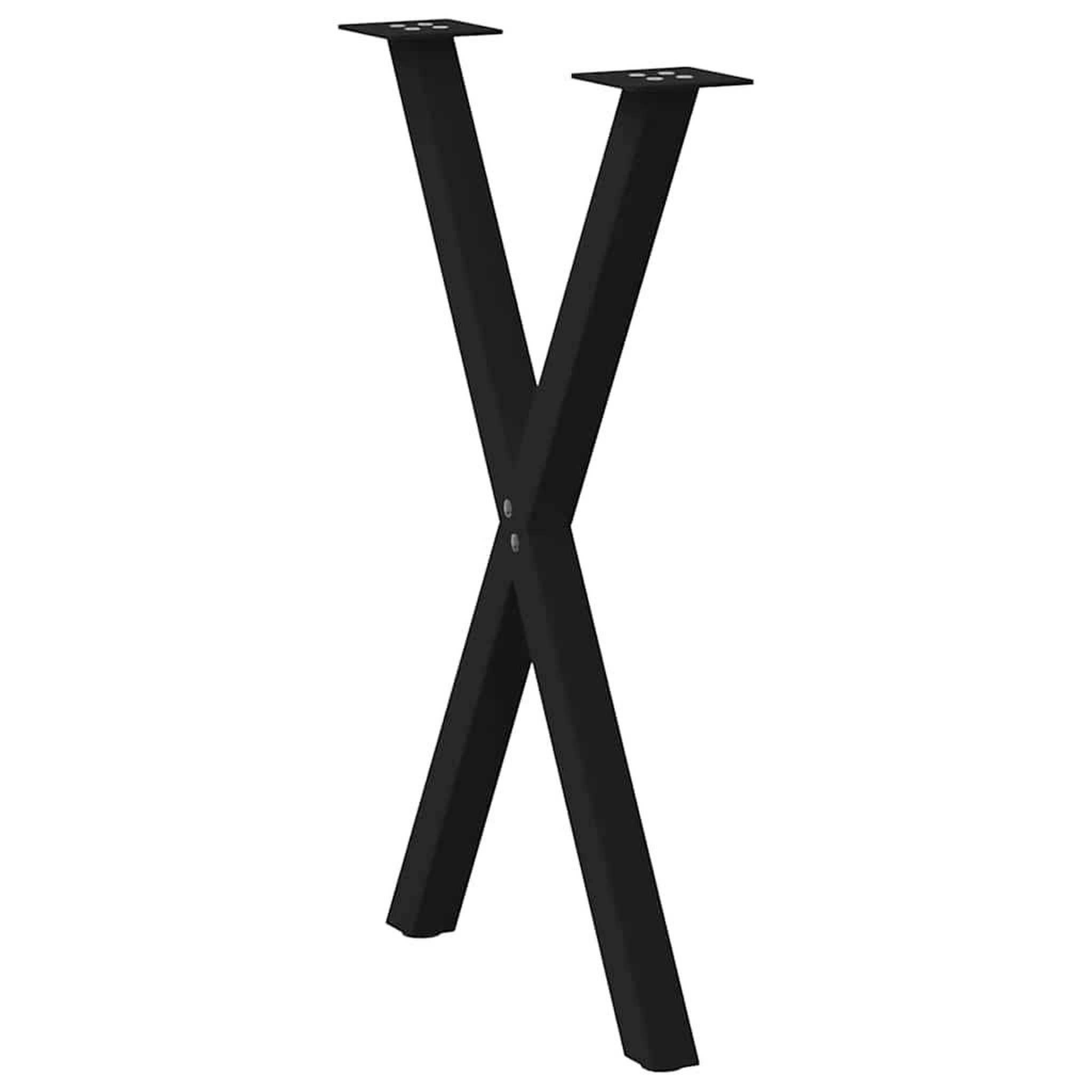 Voir la diapositive 4 : VIDAXL Pieds de table a manger forme de X 2 pcs noir 57x(72-73) cm