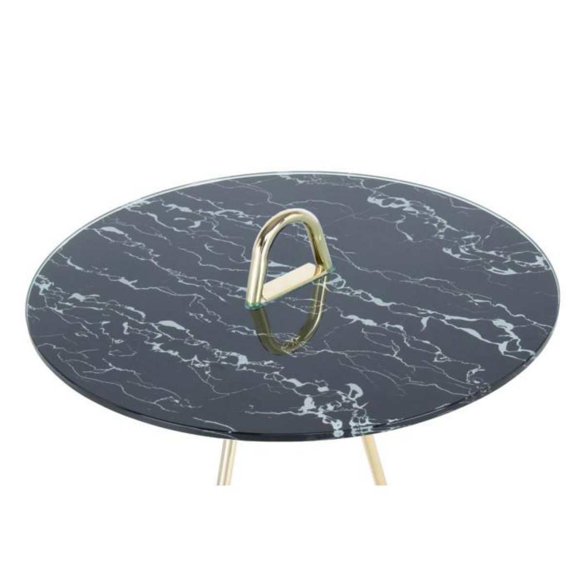 Paris Prix Table d'Appoint Design  Pendule  60cm Or & Noir