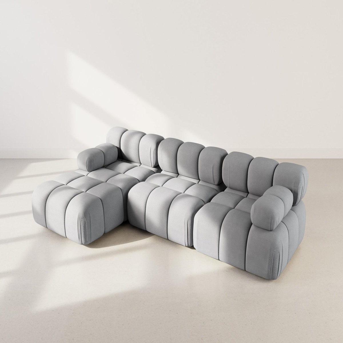 LISA DESIGN Ruby - canapé modulable d'angle gauche 4 places en velours texturé