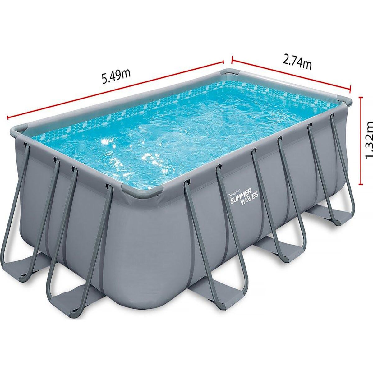 Habitat et Jardin Piscine tubulaire LUDO 3 - 5.49 x 2.74 x 1.32 m - filtration à  sable 5,1m3/H